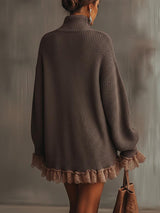 Tulle-Trimmed Onyx Knit