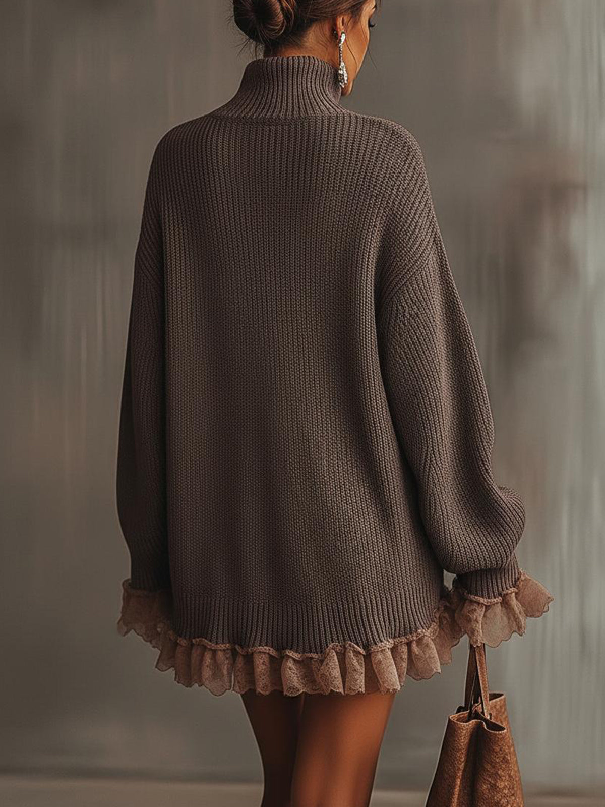 Tulle-Trimmed Onyx Knit