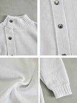 Alabaster Button-Sculpt Knit