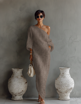 Alabaster Textural One-Shoulder