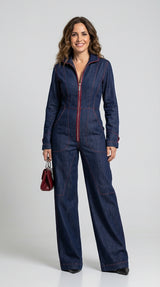 Indigo Contrast Sculpt Jumpsuit