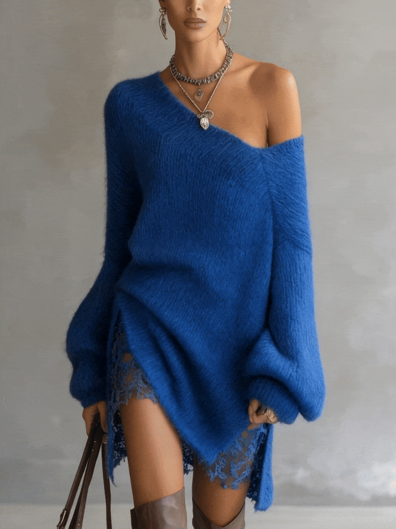 Azure Whisper Lace Knit